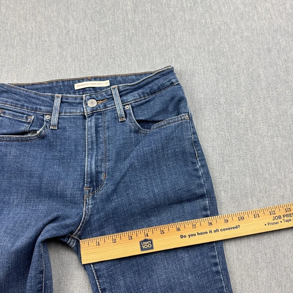 Levis Jeans Womens 27x26 Blue High Rise Stretch 721 Regular Skinny Ankle Cotton